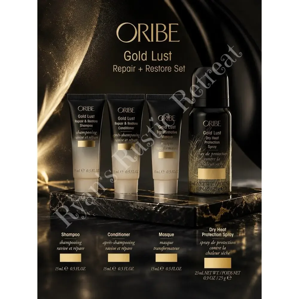 ORIBE Gold Lust Repair +Restore 4pc Set Shampoo/Conditioner/Masque/Protect Spray